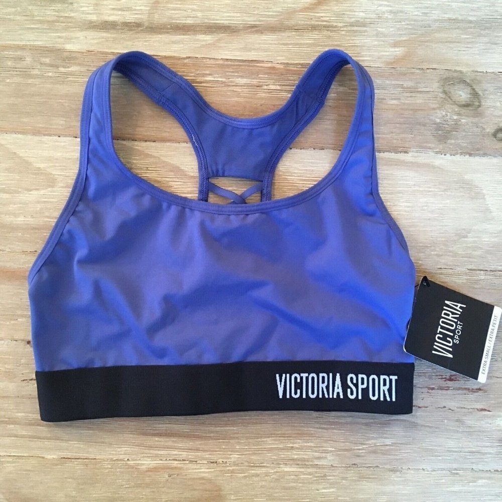 NEW Victoria's Secret The Player Racerback Sport Bra Size XS Purple Blue